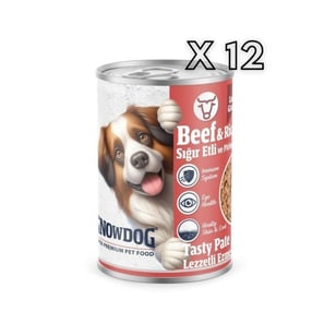 Snow Dog Premium Kıyılmış Sığır Etli Köpek Konservesi 12 Adet*400 G
