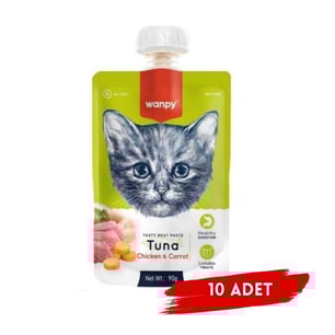 Wanpy Ton Balıklı Tavuklu ve Havuçlu Sıvı Kedi Ödülü 90 Gr x 10 Adet