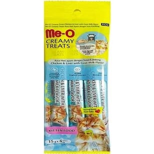 Meo Yavru Kedi Tavuklu Ciğerli ve Keçi Sütlü Kedi Ödülü 4x15 gr