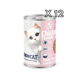 Snow Cat Premium Kıyılmış Tavuk Etli Yavru Kedi Konservesi 12 Adet*400 G
