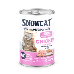Snow Cat Premium Parça Etli Tavuklu Yavru Kedi Konservesi 400 G