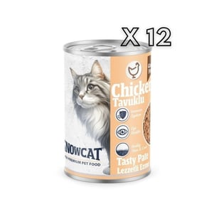 Snow Cat Premium Kıyılmış Tavuk Etli Kedi Konservesi 12 Adet*400 G
