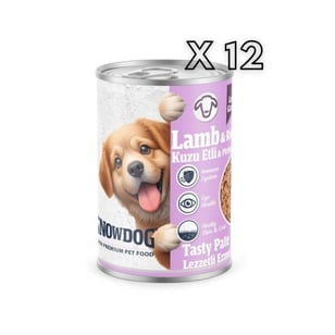 Snow Dog Premium Kıyılmış Kuzu Etli Yavru Köpek Konservesi 12 Adet*400 G