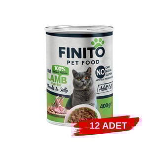 Finito Parça Etli Kuzulu Kedi Konservesi 400 G x 12 Adet