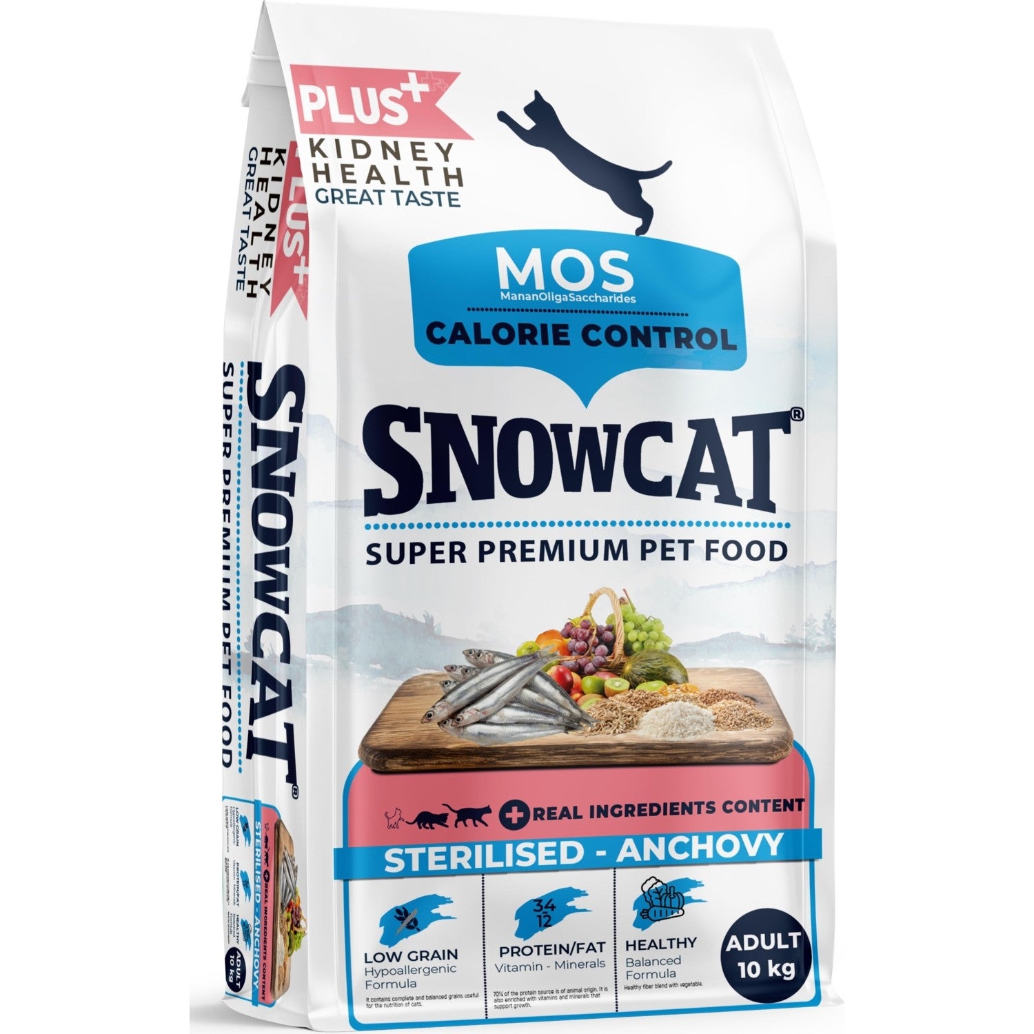 Snow Cat Plus Düşük Tahıllı Kısırlaştırılmış Balıklı Kedi Maması 10 kg