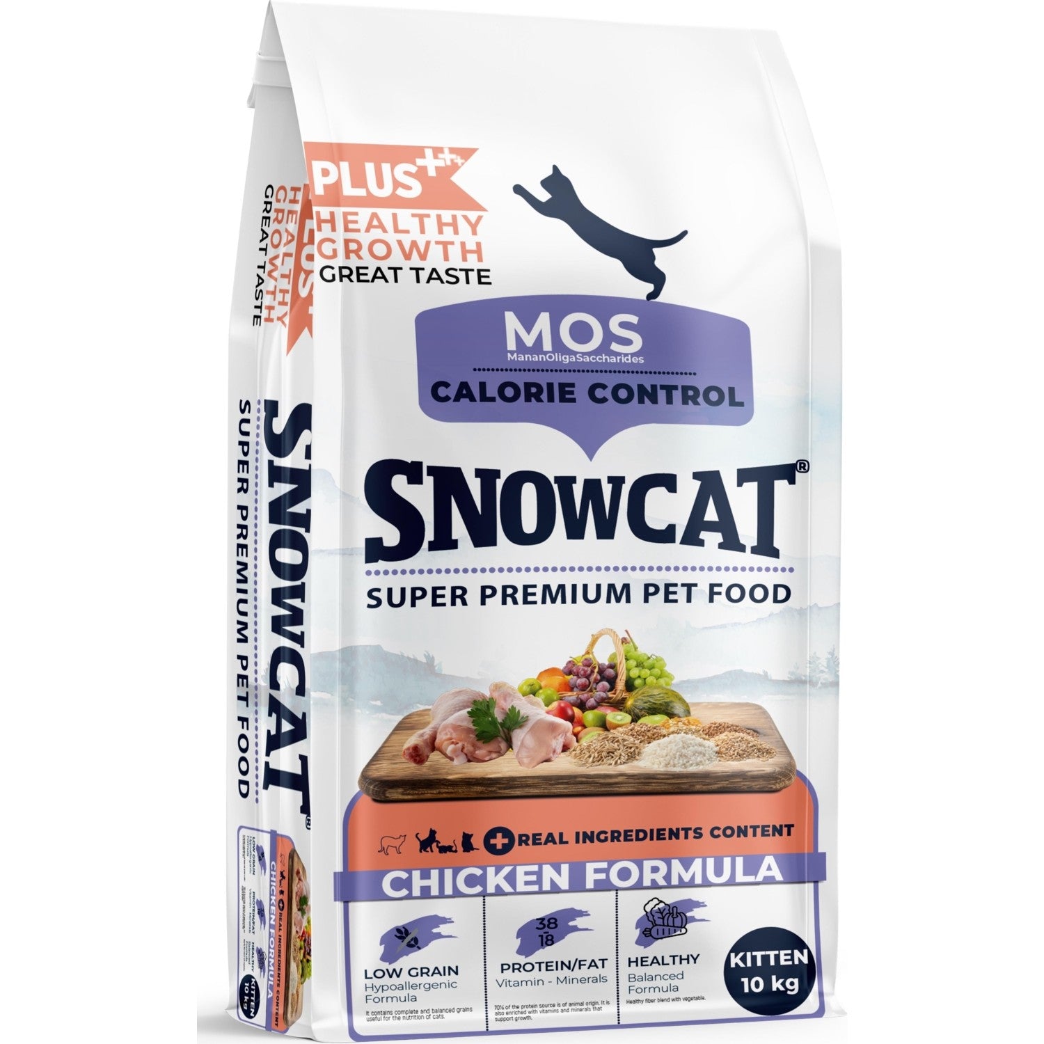 Snow Cat Plus Düşük Tahıllı Yavru Tavuklu Kedi Maması 10 kg