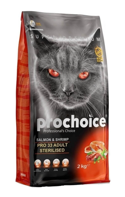 Pro Choice Pro 33 Sterilised Somonlu Karidesli Kedi Maması 15 Kg