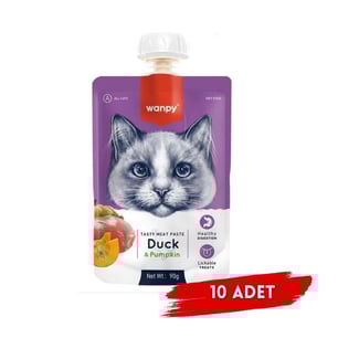 Wanpy Ördekli ve Bal Kabaklı Sıvı Kedi Ödülü 90 Gr x 10 Adet