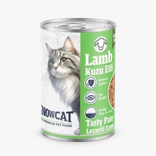Snow Cat Premium Kıyılmış Kuzu Etli Kedi Konservesi 400 G
