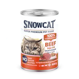 Snow Cat Premium Parça Etli Sığırlı Kedi Konservesi 400 G