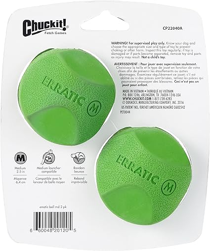 Chuckit! Erratic Ball Dayanıklı Doğal Kauçuk Köpek Oyun Topu 2'li Small 5,1cm