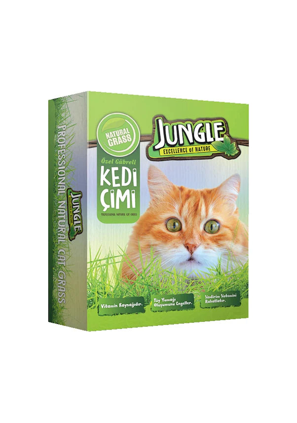 Jungle Kedi Çimi Kutulu (Fileli)