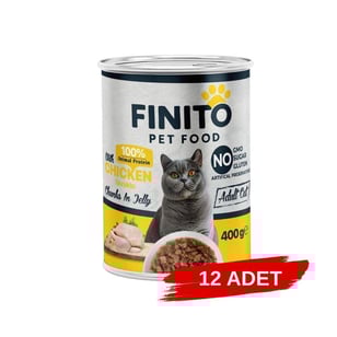 Finito Parça Etli Tavuklu Kedi Konservesi 400 G x 12 Adet