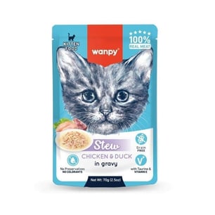 Wanpy Pouch Tavuklu Ördekli Yavru Yaş Kedi Maması 70g