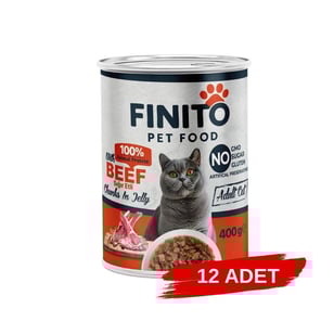 Finito Parça Etli Sığırlı Kedi Konservesi 400 G x 12 Adet