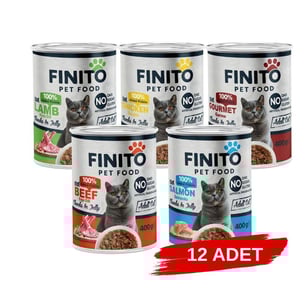 Finito Parça Etli Karışık Kedi Konservesi 400 G x 12 Adet