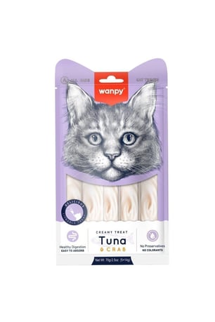 Wanpy Ton Balıklı ve Yengeçli Sıvı Kedi Ödülü 5x14 gr