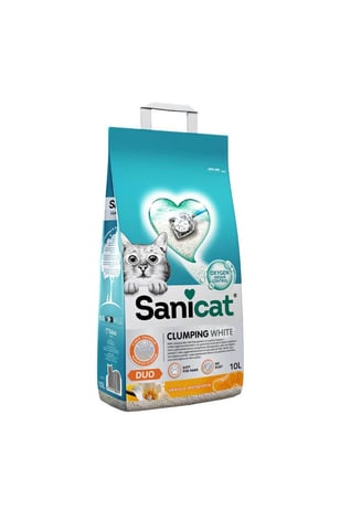 Sanicat Duo White Vanilya Mandalin Kokulu Topaklanan Kedi Kumu 10 Litre