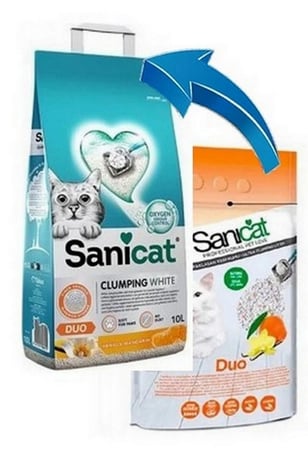 Sanicat Tozsuz Vanilyali Mandalina Aromali Doğal Kedi Kumu 10 Lt
